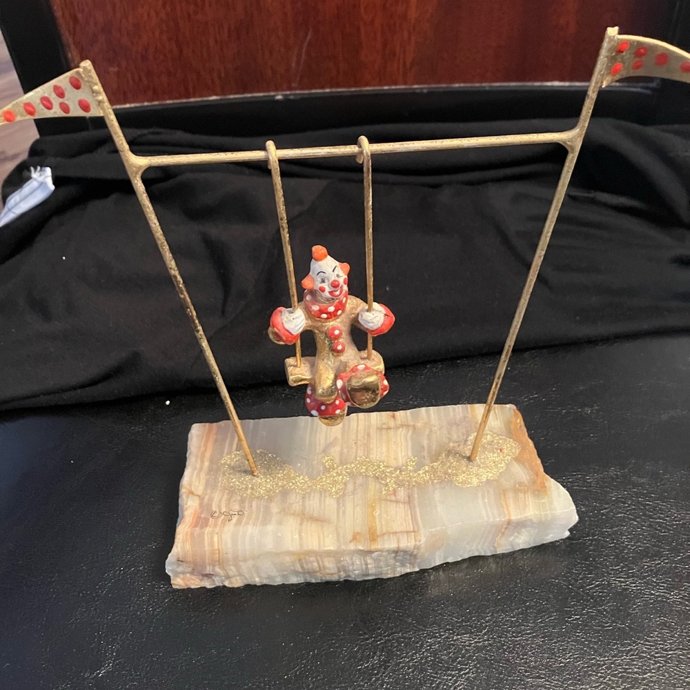 Vintage Clown Swing Figurine